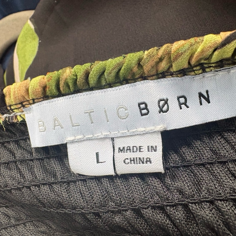 Baltic Born Encinitas Black and Green palm maxi  Dress large - Picture 11 of 13